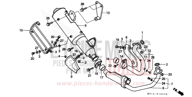 EXHAUST MUFFLER for Africa Twin 750 NOIR (NH1) from 1996